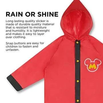 Disney Boys Umbrella and Poncho Raincoat Set, Mickey Mouse Kids Rain Wear For Toddler Ages 2-3