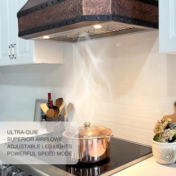 Enhance Your Kitchen with SINDA 42 Inch Range Hood - Powerful, Quiet, and Stylish Extractions!
