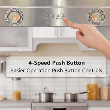 SINDA 42 Inch Built-in Range Hood - 1150 CFM, Quiet & Efficient