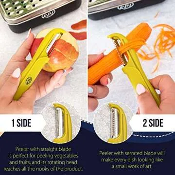 Cheese Grater & Peeler Set with Container for Quick Meal Prep