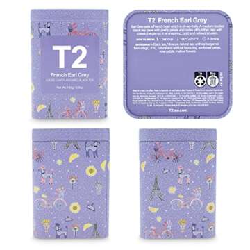 T2 Tea French Earl Grey Loose Leaf Tea in Tin, 3.5 Oz