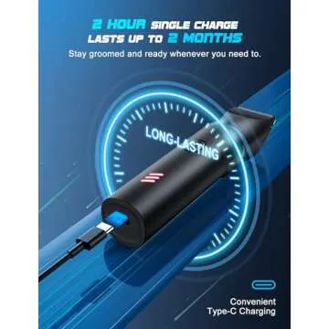 Body Hair Trimmer for Men, Manscape Electric Shaver, Nose/Ear Hair Clipper, Replaceable Ceramic Blade, Chest/Back/Groin/Armpit Versatile Hair Trimmer, IPX7 Waterproof, USB C Fast Charge&Travel Lock