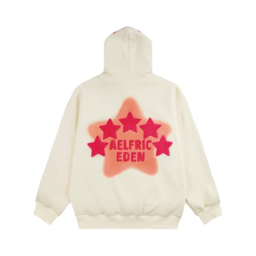 Aelfric Eden Pink Star Print Oversized Hoodie Unisex Trendy