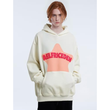 Aelfric Eden Pink Star Print Oversized Hoodie Unisex Trendy