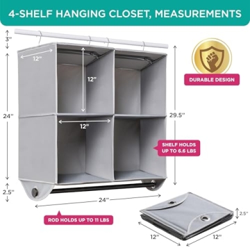 Hold N' Storage Hanging Closet Organizer for Small Spaces