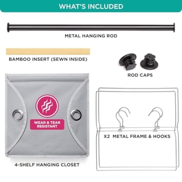 Hold N' Storage Hanging Closet Organizer for Small Spaces