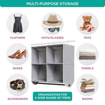 Hold N' Storage Hanging Closet Organizer for Small Spaces