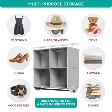 Hold N' Storage Hanging Closet Organizer for Small Spaces