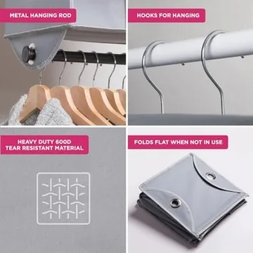 Hold N' Storage Hanging Closet Organizer for Small Spaces