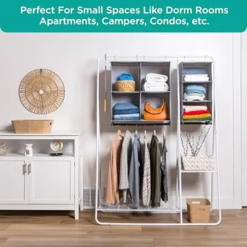 Hold N' Storage Hanging Closet Organizer for Small Spaces