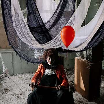 Watayo 8 Pack Halloween Creepy Cloth-72 x 30 Inch Scary Spooky Cloth Creepy Gauze-Halloween Stretch Spider Web Weave Creepy Cloth Fabric Scary Spooky for Halloween Party Decoration