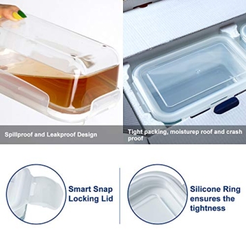 Bayco 8 Pack Glass Food Storage Containers - Airtight & BPA-Free