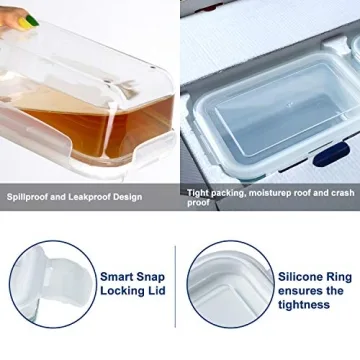 Bayco 8 Pack Glass Food Storage Containers - Airtight & BPA-Free