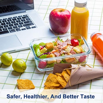 Bayco 8 Pack Glass Food Storage Containers - Airtight & BPA-Free