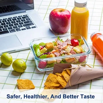 Bayco 8 Pack Glass Food Storage Containers - Airtight & BPA-Free