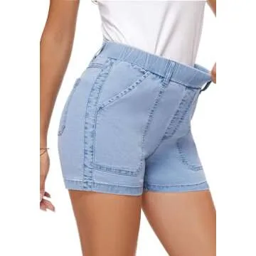 HVEPUO High Waisted Stretch Jean Shorts for Women