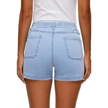 HVEPUO High Waisted Stretch Jean Shorts for Women