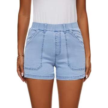HVEPUO High Waisted Stretch Jean Shorts for Women