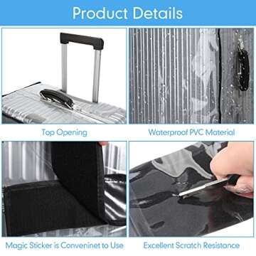 Sadnyy Durable Clear Luggage Cover Set - Waterproof Travel Protection