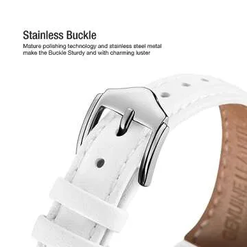 WFEAGL Compatible with Leather Apple Watch Band 41mm 40mm 38mm 42mm(series 10) Women, Top Grain Leather Strap Slim & Thin Replacement Wristband for iWatch Bands Ultra SE SE2 & Series 10 9 8 7 6 5 4 3 2 1