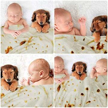 Admitrack Tortilla Envelop Blanket,Burritos Round Envelop Blanket,Funny Food Round Blanket,Novelty Burritos Throw Blanket for Adults&Kids (Double Sided)