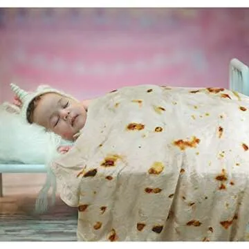 Admitrack Tortilla Envelop Blanket,Burritos Round Envelop Blanket,Funny Food Round Blanket,Novelty Burritos Throw Blanket for Adults&Kids (Double Sided)