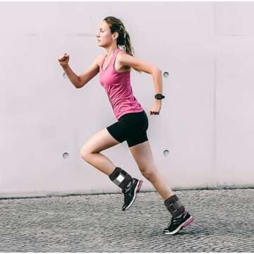 GYMMAGE Ankle Weights, 10Lbs Adjustable Ankle Wrist Weights Set for Men Women, Arm Leg Weights with Removable Weights for Walking, Running, Jogging, Lifting, Home Gym Workout Exercises, 2 Pack