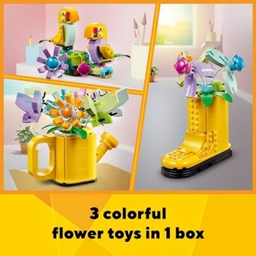 LEGO 3 in 1 Flowers in Watering Can Set - Creative Toy
