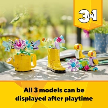LEGO 3 in 1 Flowers in Watering Can Set - Creative Toy
