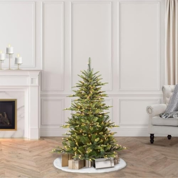 Puleo 4.5ft Pre-Lit Aspen Fir Artificial Christmas Tree