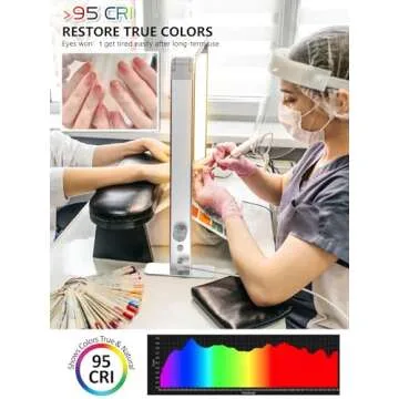 STOLAS Nail Tech Lamp for Desk, 15inch Height, 3 Modes 4000K-6000K Dimmable LED Manicure Lamp, Desk Light for Nail Tech, Lash Eyelash Extension, Tattoo, Eyebrows