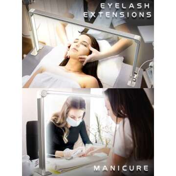 STOLAS Nail Tech Lamp for Desk, 15inch Height, 3 Modes 4000K-6000K Dimmable LED Manicure Lamp, Desk Light for Nail Tech, Lash Eyelash Extension, Tattoo, Eyebrows