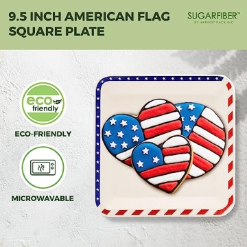 Harvest Pack 9.5 Patriotic Party Plates for July Fourth