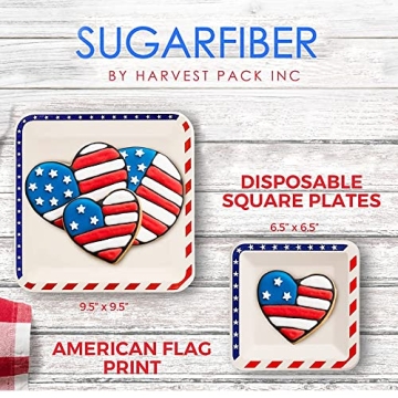 Harvest Pack 9.5 Patriotic Party Plates for July Fourth
