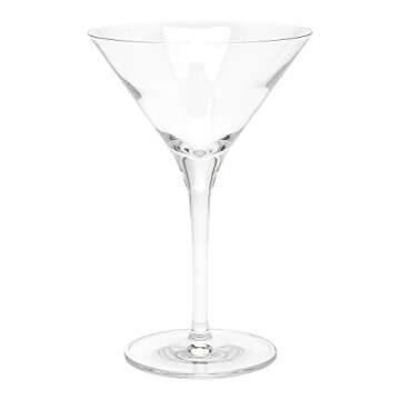 Restaurantware Voglia Nude 7.75 Ounce Martini Glasses Set Of 6 Crystal Martini Glasses - Laser-Cut Rim Dishwasher-Safe Glassware Fine-Blown Crystal Cocktail Glasses Serve Manhattans or Cosmos