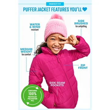 Kids Stylish Medium Weight Puffer Jacket - Water Resistant
