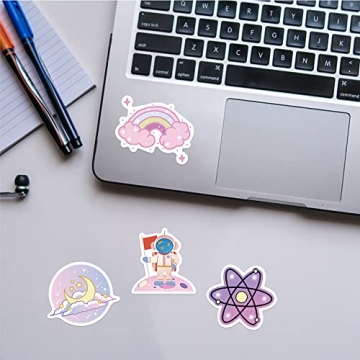 Cute Space Stickers for Kids, 50PCS Vinyl Waterproof