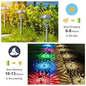 BEAU JARDIN Solar Pathway Lights for Outdoor Gardens