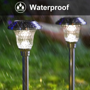 BEAU JARDIN Solar Pathway Lights for Outdoor Gardens