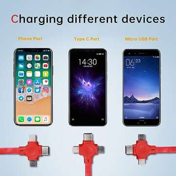Gartmost 2 Pcs 3 in 1 USB Retractable Phone Charging Cable, Three in One Data Cable Phone Stand, Com...