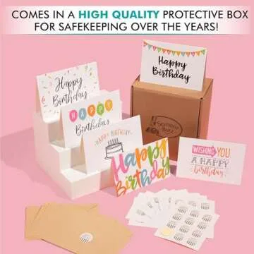 Quality Birthday Cards with Envelopes - Bulk Pack of 120