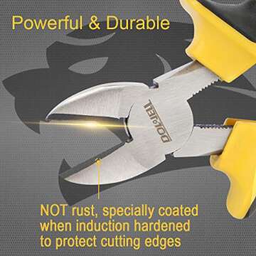 DOWELL Diagonal Cutting Pliers - 6 Inch Wire Cutters with Enhanced Comfort