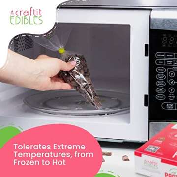 Icing Piping Bags 16 Inch Pastry Bags Disposable – 120 large piping bags + 2 Ties –Bakers Choice Microwaveable frosting bags Set in Washable Holder– Cake Decorating Baking Supplies by Craftit Edibles