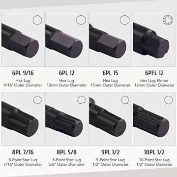 Orion Motor Tech 16pc Locking Lug Nut Master Key Set, SAE & Metric Wheel Lock Removal Kit for Removing Locking Spline Star Hex and Fluted Hex Lug Nuts, Lug Nut Remover Set for Mechanics and More