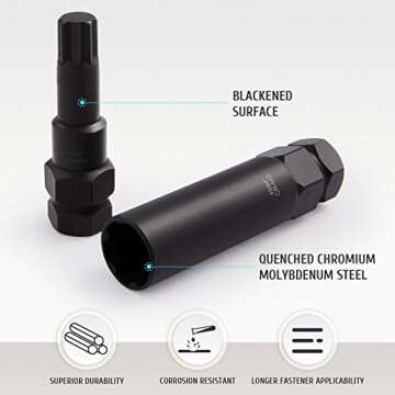 Orion Motor Tech 16pc Locking Lug Nut Master Key Set, SAE & Metric Wheel Lock Removal Kit for Removing Locking Spline Star Hex and Fluted Hex Lug Nuts, Lug Nut Remover Set for Mechanics and More