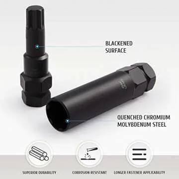 Orion Motor Tech 16pc Locking Lug Nut Master Key Set, SAE & Metric Wheel Lock Removal Kit for Removing Locking Spline Star Hex and Fluted Hex Lug Nuts, Lug Nut Remover Set for Mechanics and More