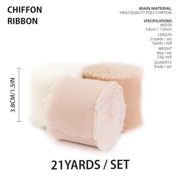 Buy Vitalizart Pink Handmade Chiffon Ribbons for Crafts