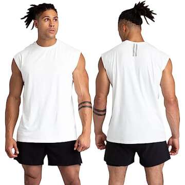 Holure 3 Pack Men's Gym Tank Tops Workout Sleeveless T-Shirts Athletic Muscle Tank Training Bodybuil...