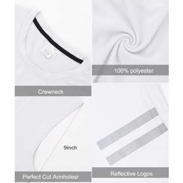 Holure 3 Pack Men's Gym Tank Tops Workout Sleeveless T-Shirts Athletic Muscle Tank Training Bodybuilding Shirts Black/White/Grey M