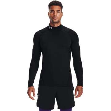 Under Armour Men's ColdGear Armour Fitted Mock, Black (001)/White, X-Large